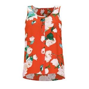 cabi Manet Top (6101); S; Orange/Green/White